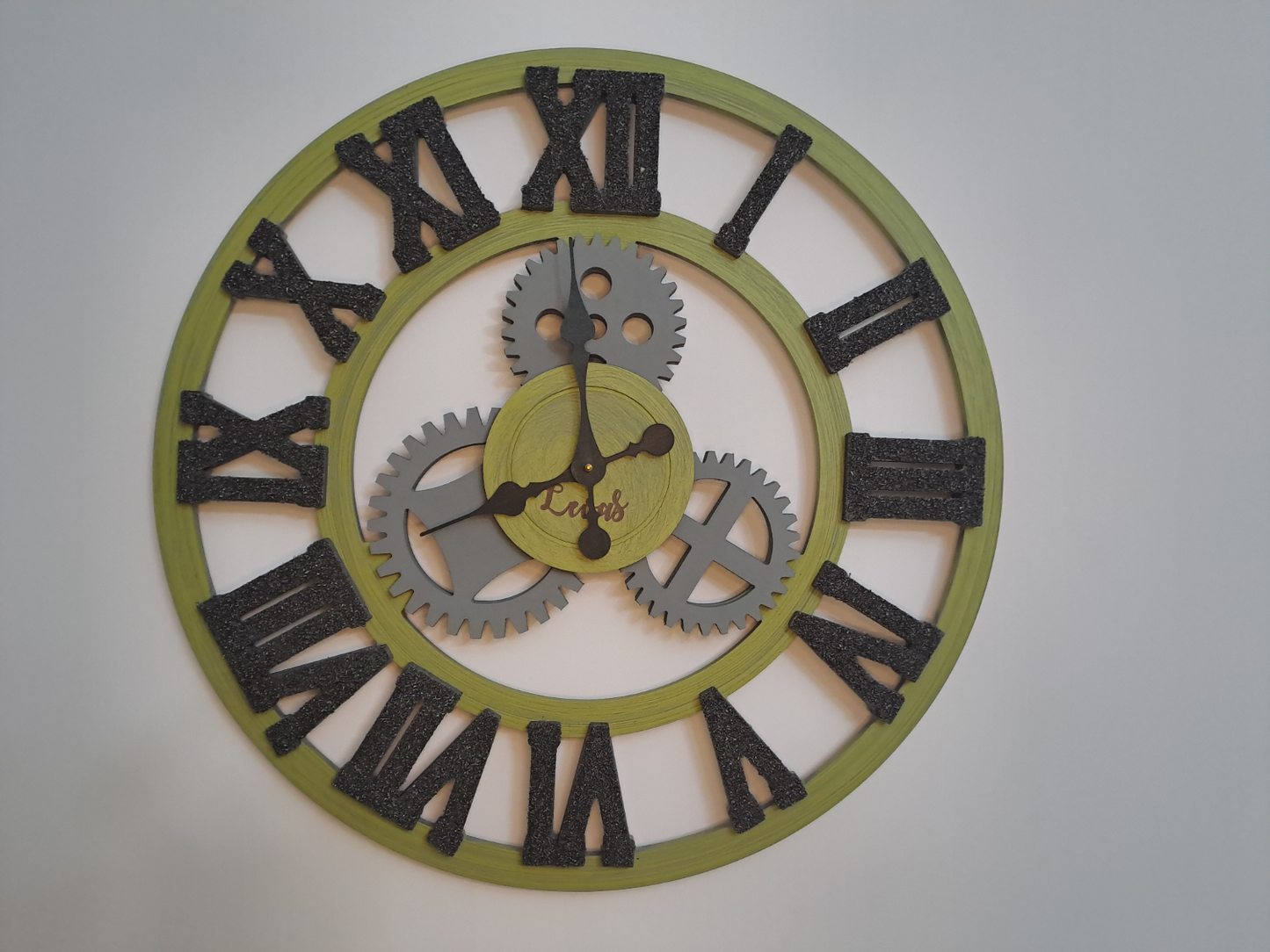 Handcrafted Pistachio Green Industrial Wall Clock with Iron Shaving Roman Numerals – 27.6 Inches (Limited Edition)