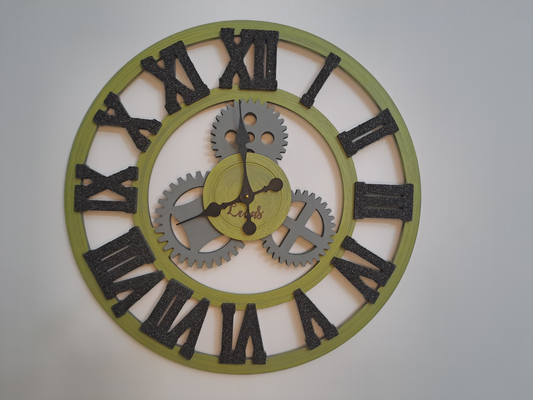 Handcrafted Pistachio Green Industrial Wall Clock with Iron Shaving Roman Numerals – 27.6 Inches (Limited Edition)